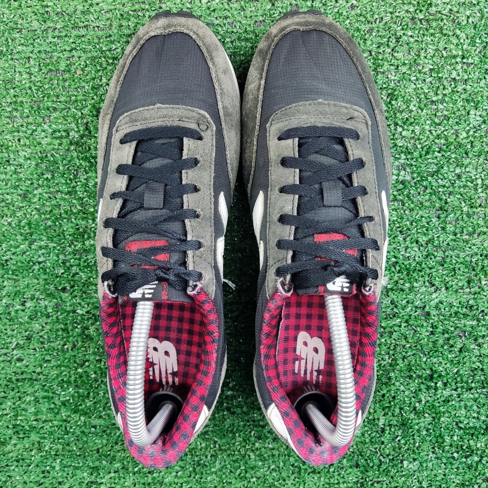 New Balance Sneakers Womens 9 Black WL410DSC 410 Plaid Ripstop Suede Retro Shoes - Picture 7 of 8